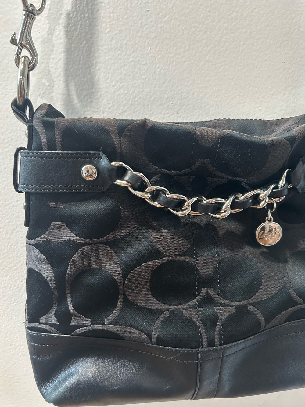 Coach F18862 Signature C Sateen Chain Crossbody Bag
